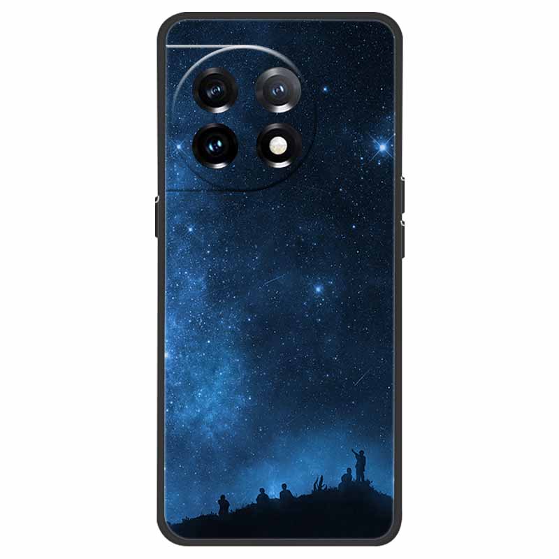 For OnePlus 11 5G Case One Plus 11R Flower Marble Black Bumper Soft TPU Silicone Cover for OnePlus 11 / 11R 5G Phone Cases Capas