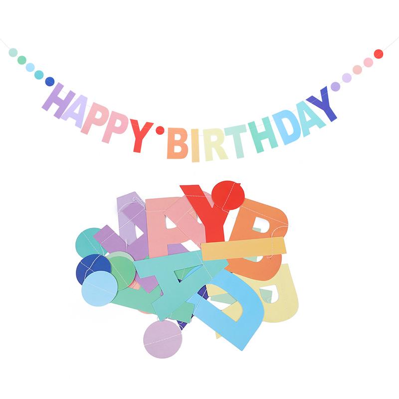 

Красочный баннер «С Днем рождения», бумажная гирлянда, украшение для детской вечеринки по случаю дня рождения мальчика или девочки, вечеринка в стиле единорога, подвесные флажки, принадлежности