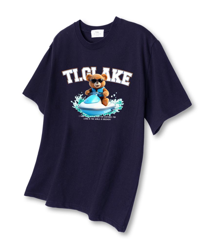 Glake Jet Ski Bear Short Sleeve T-Shirt Navy