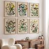 Butterfly Set of 6 Prints Poster Botanical Floral Poster Summer Insect Flower Canvas Painting Wall Art Nursery Room Home Decor