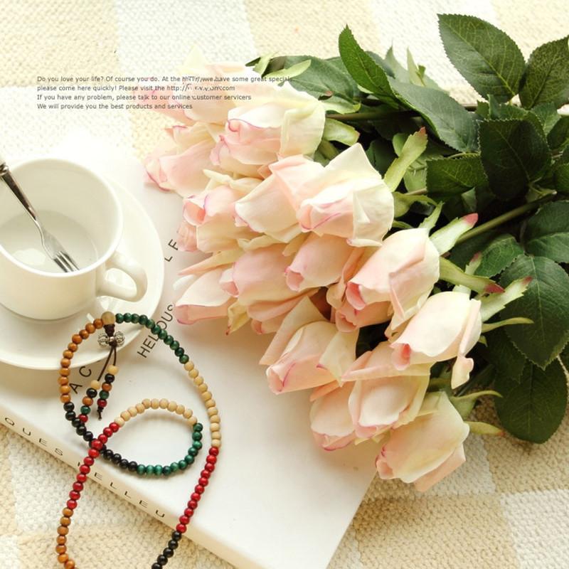 11pcs/Lot Fresh Rose Artificial Flowers Real Touch Rose Floral Home Decorations For Wedding Party Birthday Gifts