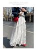 Women's White Lace A-Line Irregular Long Skirt, Spring/Autumn 2026 Collection