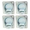 4PCS Recessed Trailer Rope Ring Towing Hook Carbon Steel 2000lb Maximum Breaking Force Trailer Tie Downs for Vans Trailers