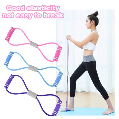 Banda de Resistencia Fitness Figura 8 con Mango Antideslizante Portátil Hombres Mujeres Brazo Hombro Estiramiento Entrenamiento de Fuerza Ejercicio Correa Elástica Cuerda de Tensión