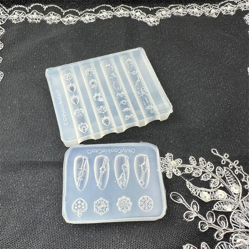 1Pcs Strawberry Silicone Nail Mold Nail Art Nail Template Nail Art Decorations Flute Instrument Shape Relief Manicure Mold