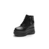 Fashion 11CM Womens Ankle Boots Round Toe Zip And Lace Up 7cm Heel Non-Slip Platform 2025 Fashion Shoes For Woman Casual 35-40