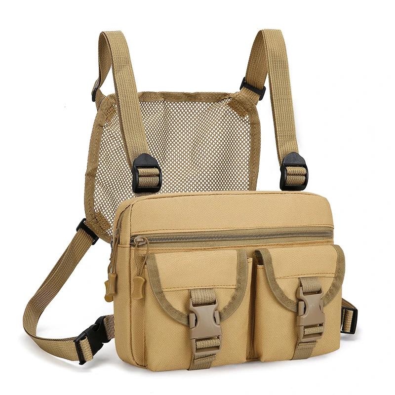 

Tactics Vest Bag Streetwear Punck Chest Bag Fashion Portable Oxford Multifunctional Multi-pockets Waterproof for Running Travel 27X18X2cm
