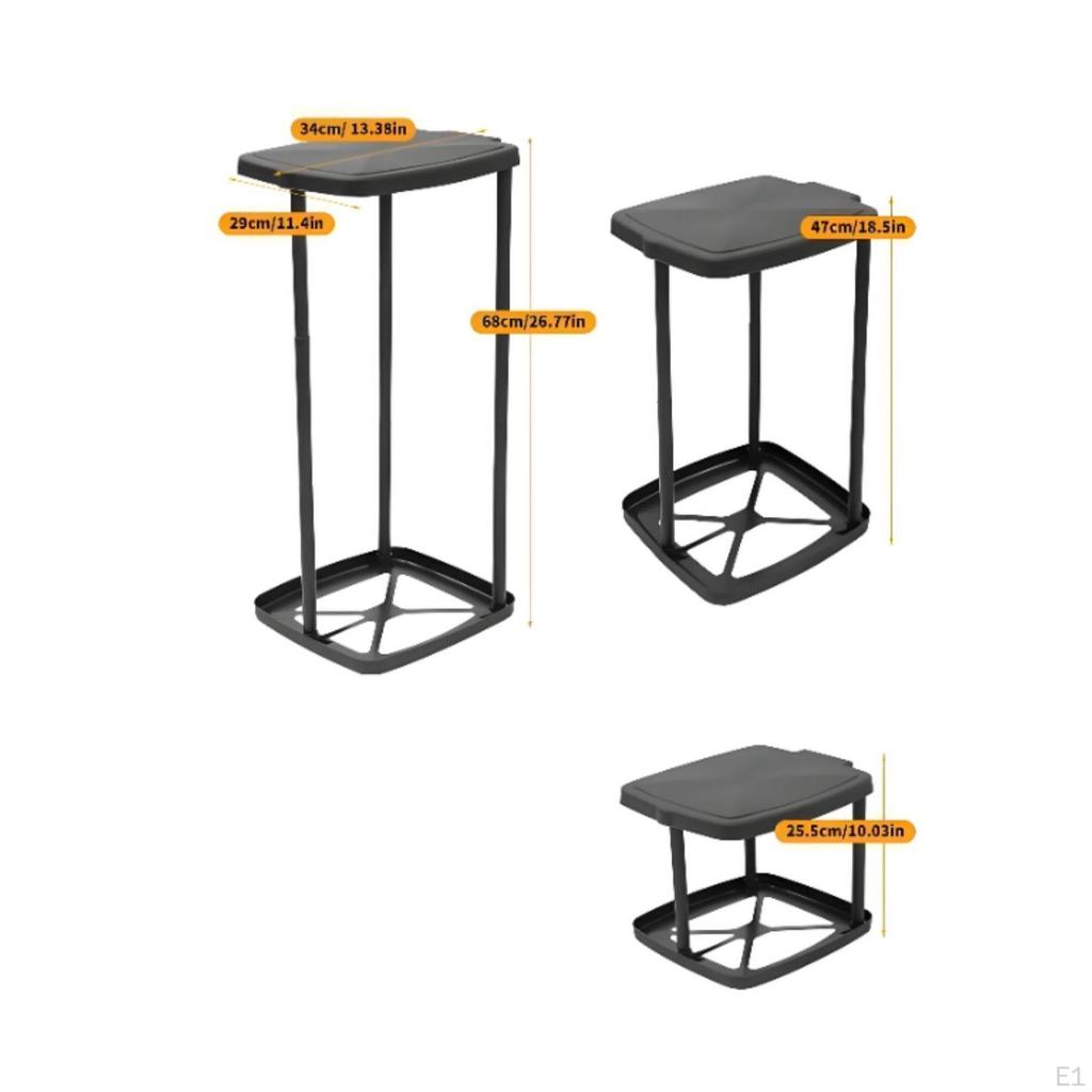 Folding Trash Rack with Lid Foldable Bag Holder Adjustable Height Portable Waste