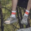 Stripe Color Crew Socks_Orange
