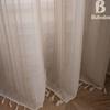 Flying Cat American Bamboo Joint Yarn Light-Transmitting Curtains for Bedroom, Kitchen, Living Room, Balcony, and Partition