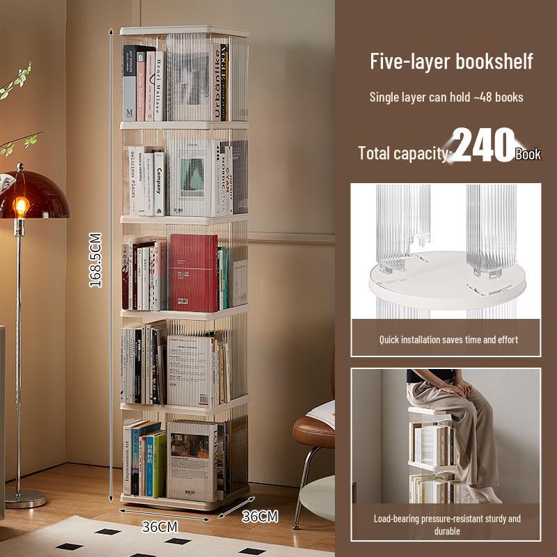 360° Rotating Children's Bookshelf - Large Capacity Multi-Layer Floor-Standing Storage for Living Room