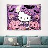 Sanrio Halloween Hello Kitty Printed Tapestry Cartoon Cute Bedroom Wall Decoration Dormitory Apartment Halloween Party Decoratio