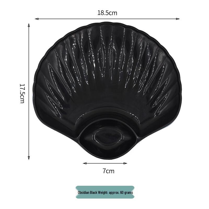 ZISIZ Shell-Shaped Stainless Steel 3-Compartment Snack & Bone Dishes (Set of 5)