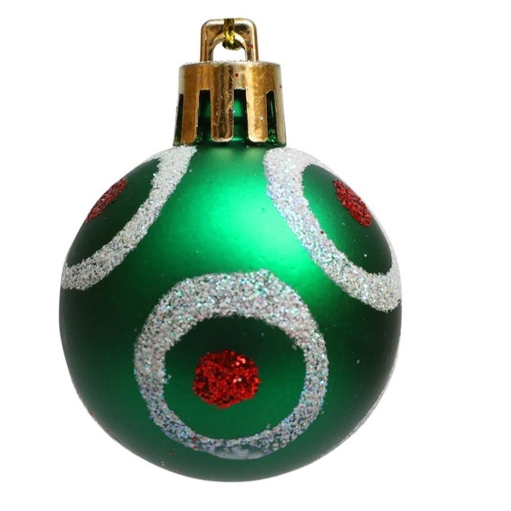 12Pcs 4cm Christmas Ball Set Painted Xmas Ornament Ball Creative Xmas Tree Hanging Pendant