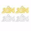 19x34mm Metal Alloy Year Charm 2024 Pendant for Jewelry Making DIY Handmade Craft Letter Pendants Gold Silver Color
