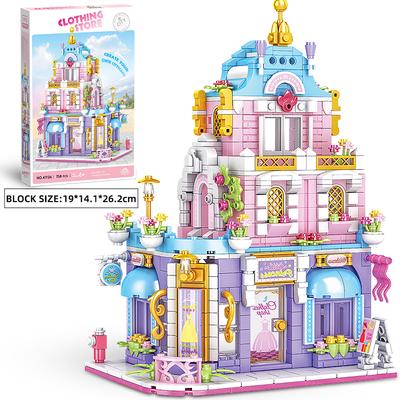 City Street View Series Clothing Store Building Blocks Mini Architecture Model Shop Toy Creative Gift for Kids Children