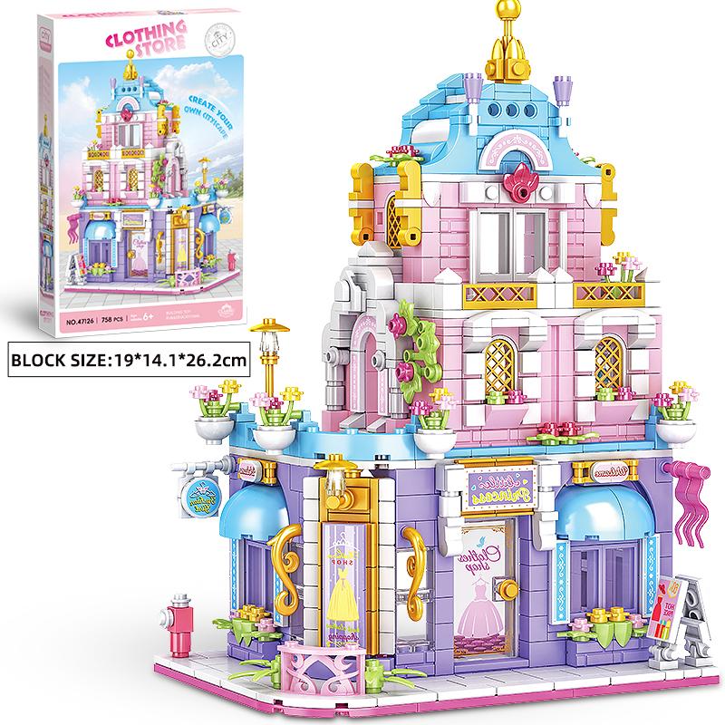 

City Street View Series Clothing Store Building Blocks Mini Architecture Model Shop Toy Creative Gift for Kids Children