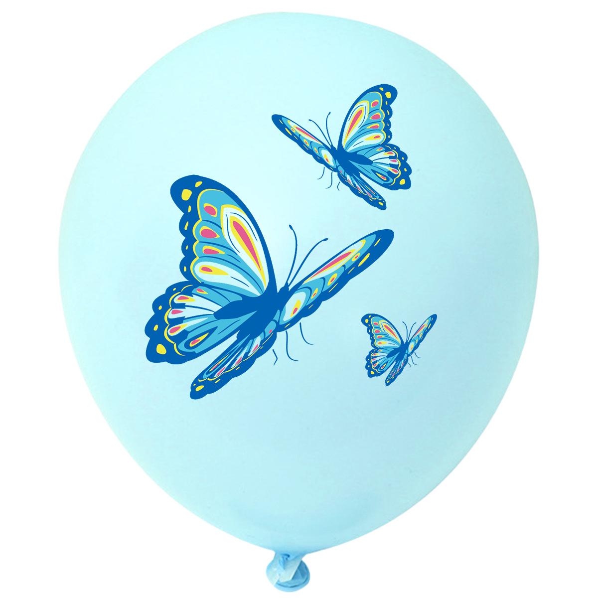 

12 Inch Butterfly Theme Party Decoration Butterfly Balloon for Birthday Party Butterfly Printed Latex Balloon Party Supplies 12INCH синій