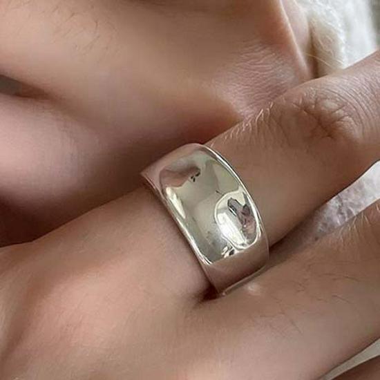 

Сверхширокое женское кольцо из стерлингового серебра 925 пробы: Стильный, прочный, открытый дизайн в японском и корейском стиле.