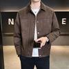 2026 Spring Men's Suede Feel Lapel Jacket - High Quality, Trendy Brand