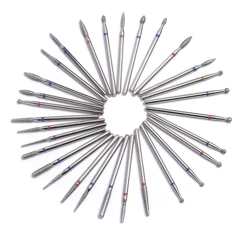 30 stücke Kegel Hartmetall Wolfram Nagel Bohrer Grat Bits Fräser Für Maniküre Maschine Elektrische Bohrer Maschine Für Nagel werkzeuge