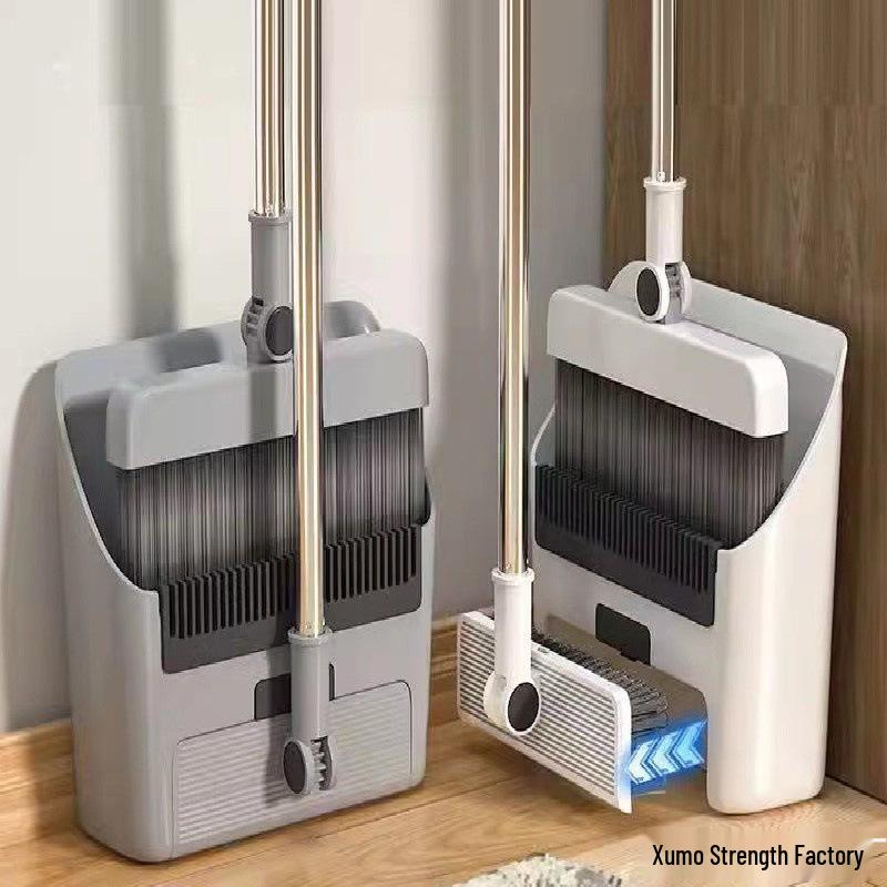 Magnetic Folding Broom & Dustpan Set for Efficient Floor Cleaning