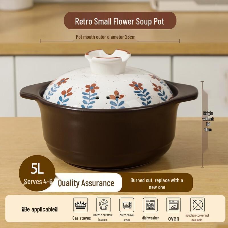 Shengye 5L Heat-Resistant Ceramic Stew Pot