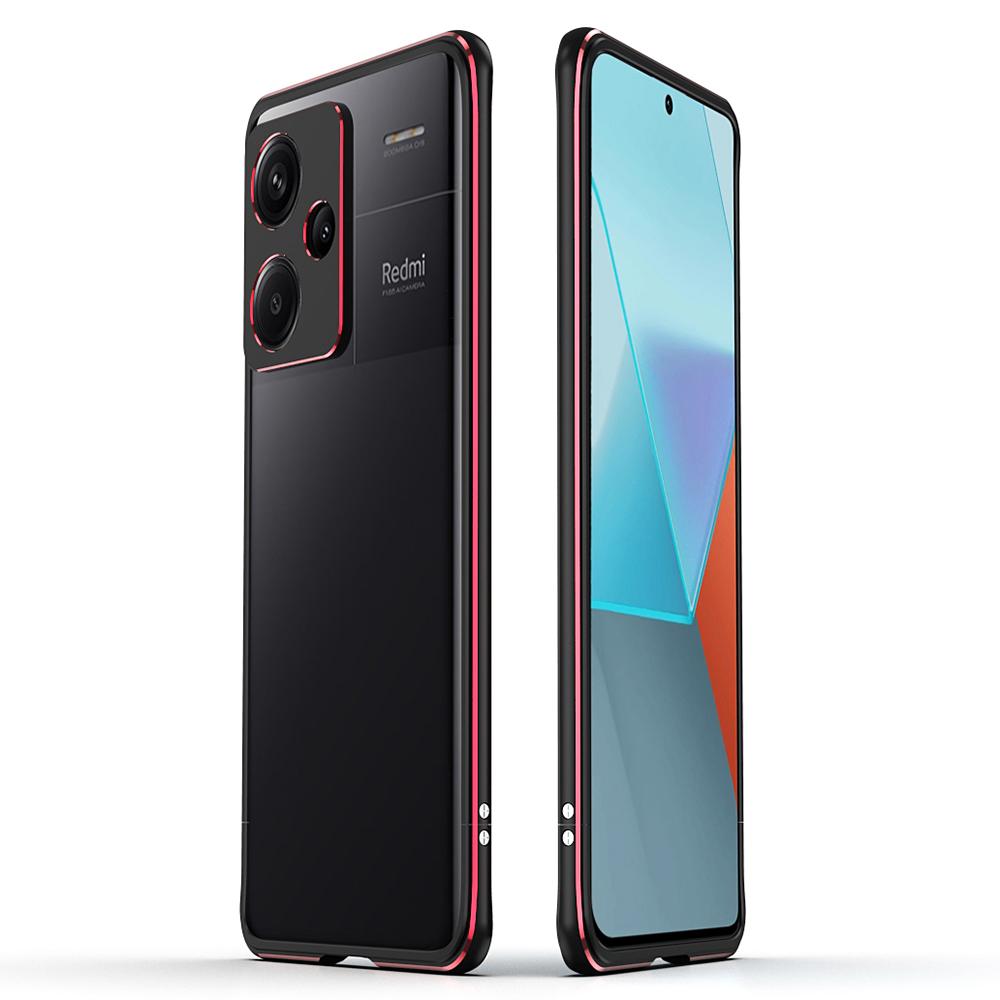 For Xiaomi Redmi Note 13 Pro+ Bumper Case Metal Frame Bumper Cover with Camera Lens Guard