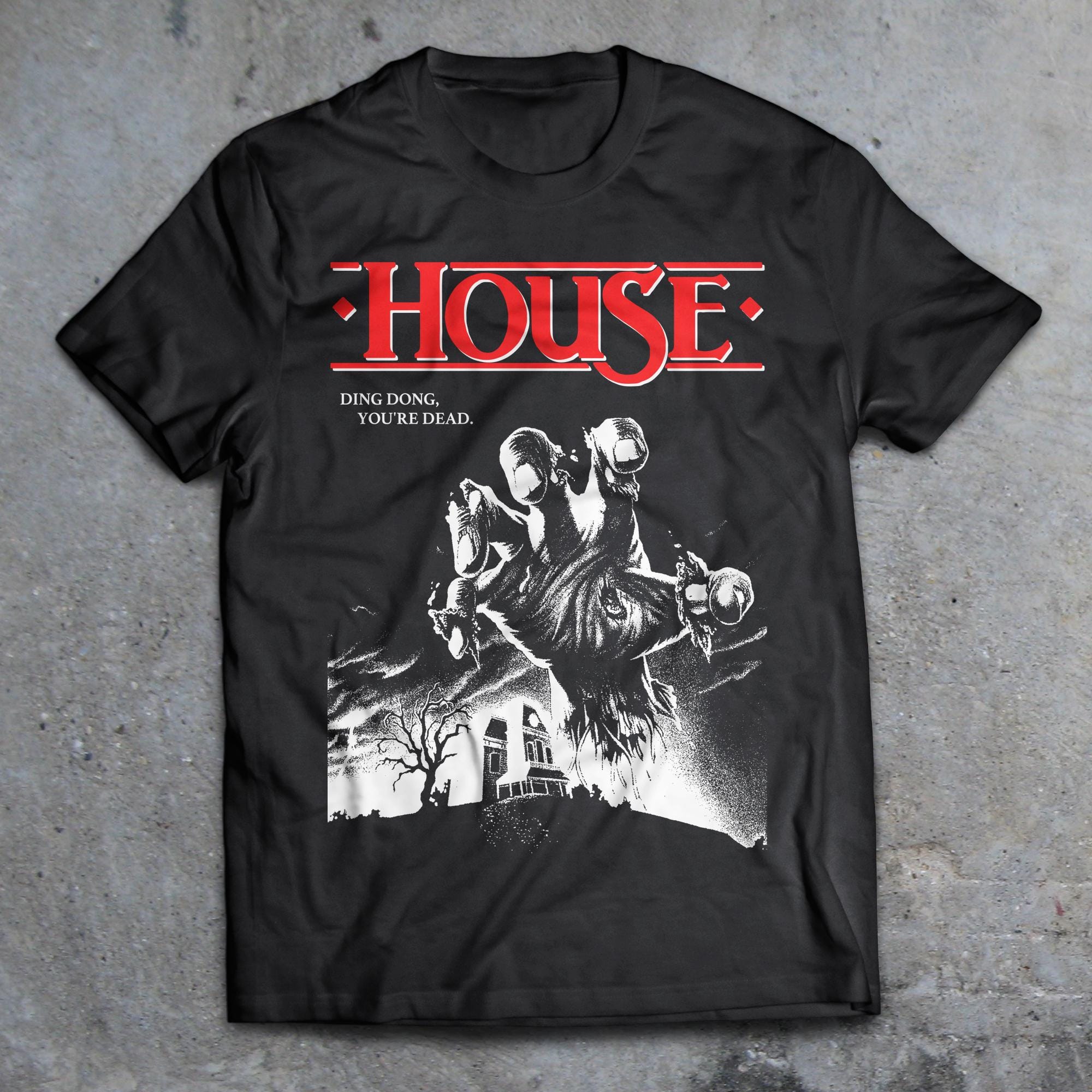 

House 1985 Horror Movie T-Shirt, 80s Horror Shirt, Creepshow, Lost Boys, Re-Animator, Nightmare on Elm Street 5XL різнокольоровий