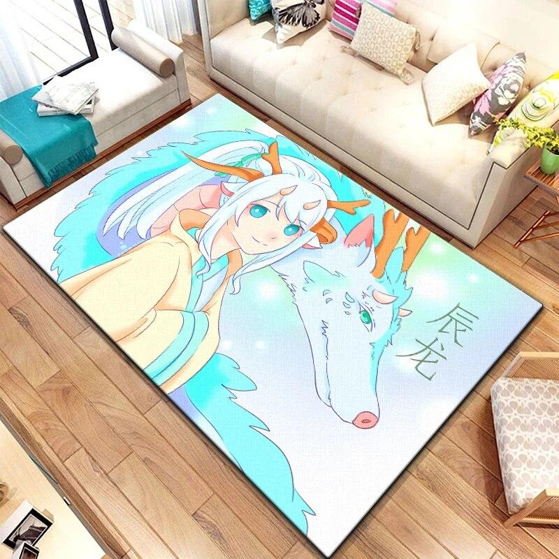 Zwölf chinesische Sternzeichen-Tiere malen Teppich für Wohnzimmer, großer Teppich, schwarzer weicher Teppich, Heimdekoration, Matten, Boho-Teppiche