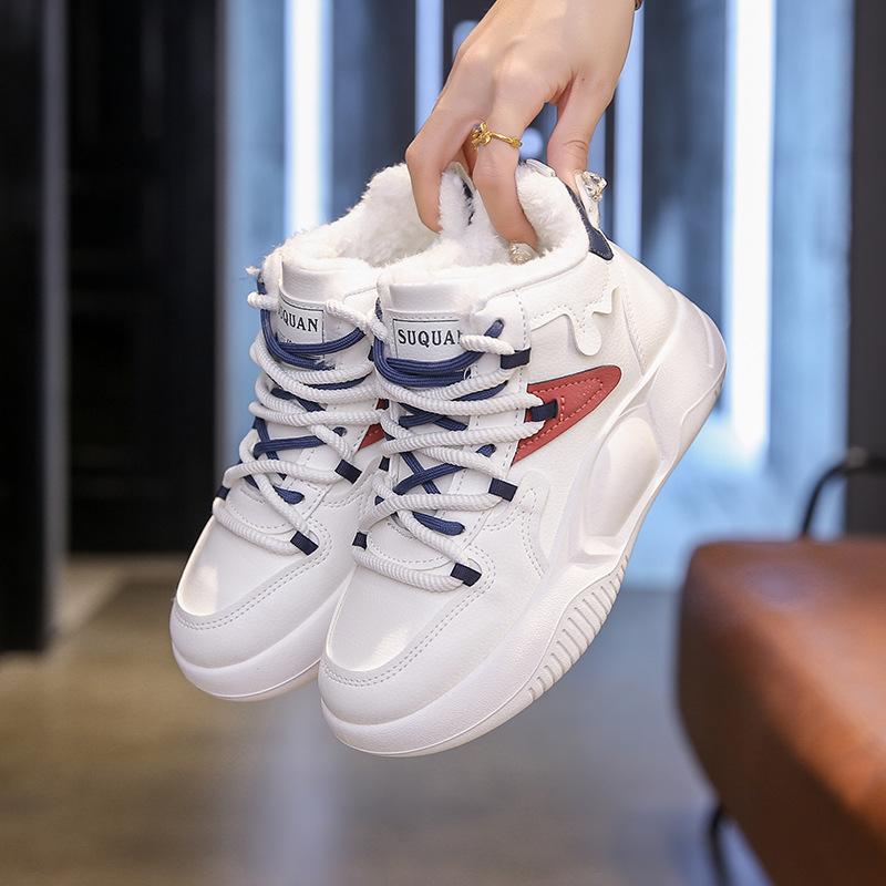 2025 winter velvet warm platform cotton shoes women's Korean version high-top ins tide student leisure sports women's shoes K8651