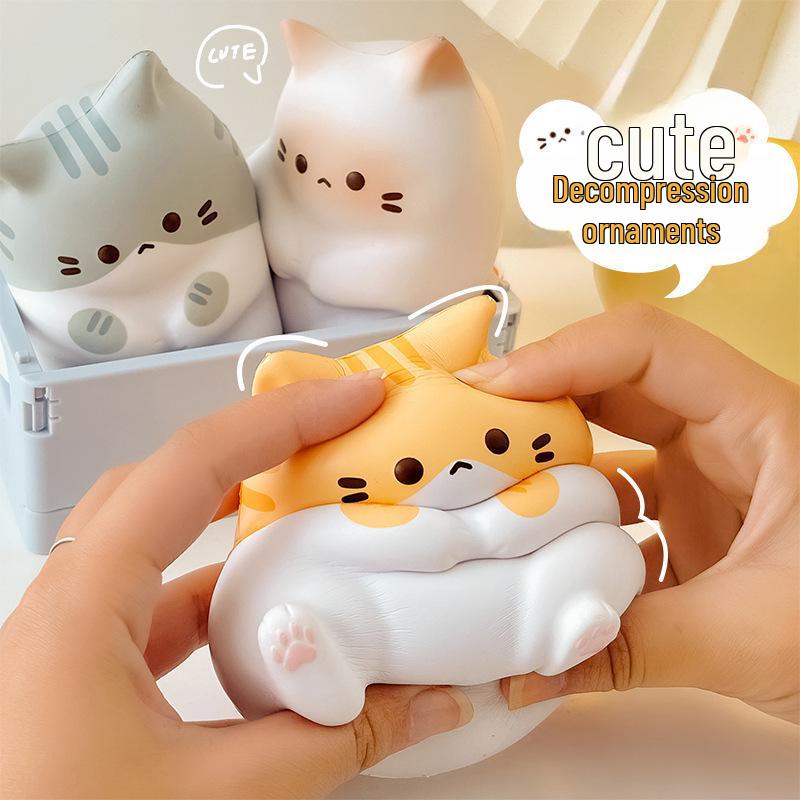Cartoon Coco Cat Stress-Relief PU Toy - Rebound Decompression Desktop Ornament
