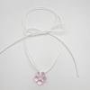 Sweet Glass Flower Pendant Necklace Fashion Statement Choker Neck Chain Simple Cord Collar Necklace Party Jewelry