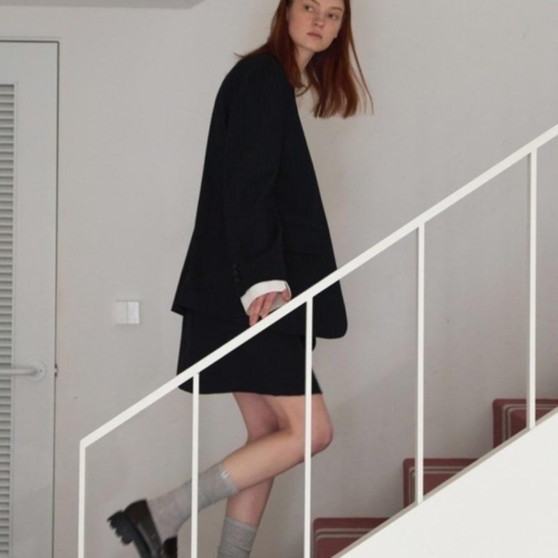 UNNOUT SEE-THROUGH COTTON KNEE SOCKS GREY