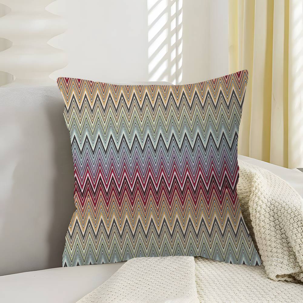 Geometric Zig Zag Wav Personalized Pillow Cover Kids Bedroom Wild Party Decor Pillowcase Kid Birthday Shower Gift