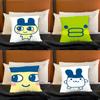 TTamagotchi MMametchi Funny Pillow Case Antidustmite Pillowcase Invisible Zipper Silky Short Plush Sofa Cushion Cover
