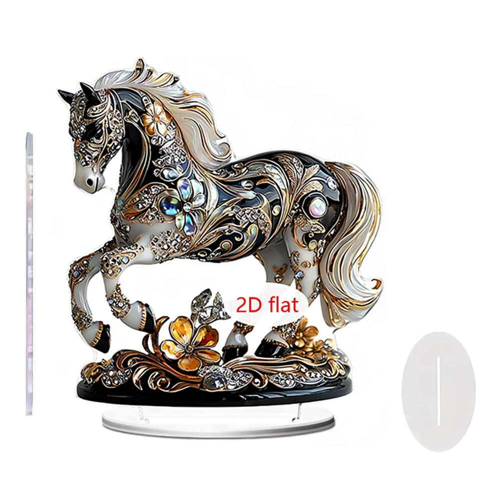 2026 Year Of The Horse 2D Acrylic Laser Relief Home Desktop Ornament, Living Room, Bedroom, Festival Symbolism Decoration Props