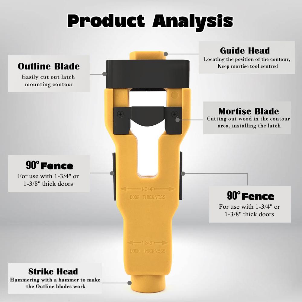 Professional Mortise Door Latch Tool Kit - Essential for Easy Material Removal and Latch Installation