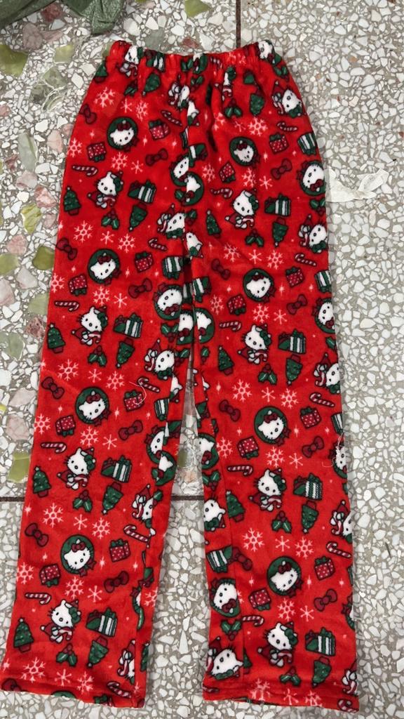 Halloween Cartoon Flannel Pajama Pants Women Winter Fleece Lounge Pants Sleep Trousers with Pockets