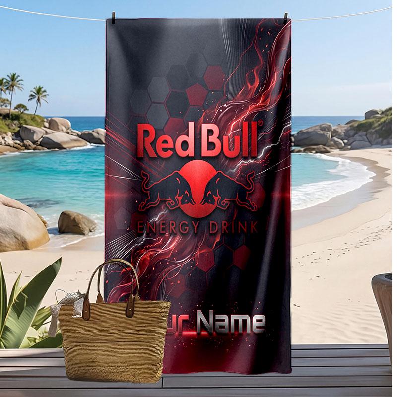 Telo Mare Personalizzato Stampato RB Leipzig FC Logo Calcio Supporto Nome Personalizzato Testo Asciugamano Assorbente Per Sport Viaggio Regalo Speciale