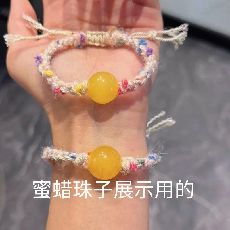 

Ремешок для переноски из пчелиного воска в том же стиле, Тибетские хлопковые нити ручной работы, DIY полуфабрикаты, Ремешок для переноски, Ремешок для переноски крест-накрест с розовым кристаллом Default