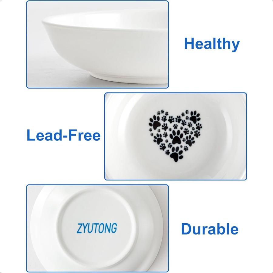 

6 шт. Керамические миски для кошек с усталостью усов 5,5 Неглубокая миска для кошачьего корма Милые тарелки для котят для влажного корма Удобные для усов Нескользящие Широкие United States