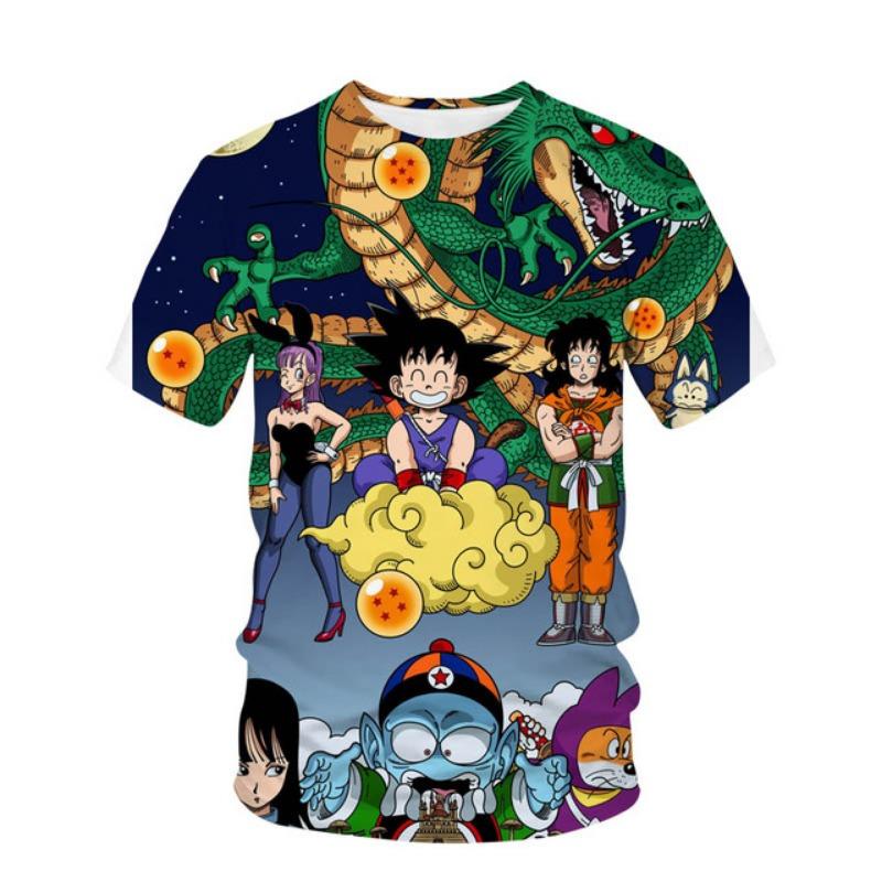 Men's 3D Printed Cartoon Tshirt Anime Dragon Ball Z Tshirt Summer Harajuku Men Goku Clothes Super Saiya Short Sleeve T-shirt
