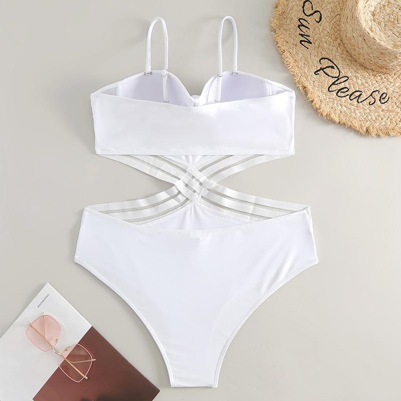 Push Up Swimsuit One Piece Sexy Monokini Solid Swimwear Women Bathers Bathing Swimming Swim Suit Female Summer Beachwear