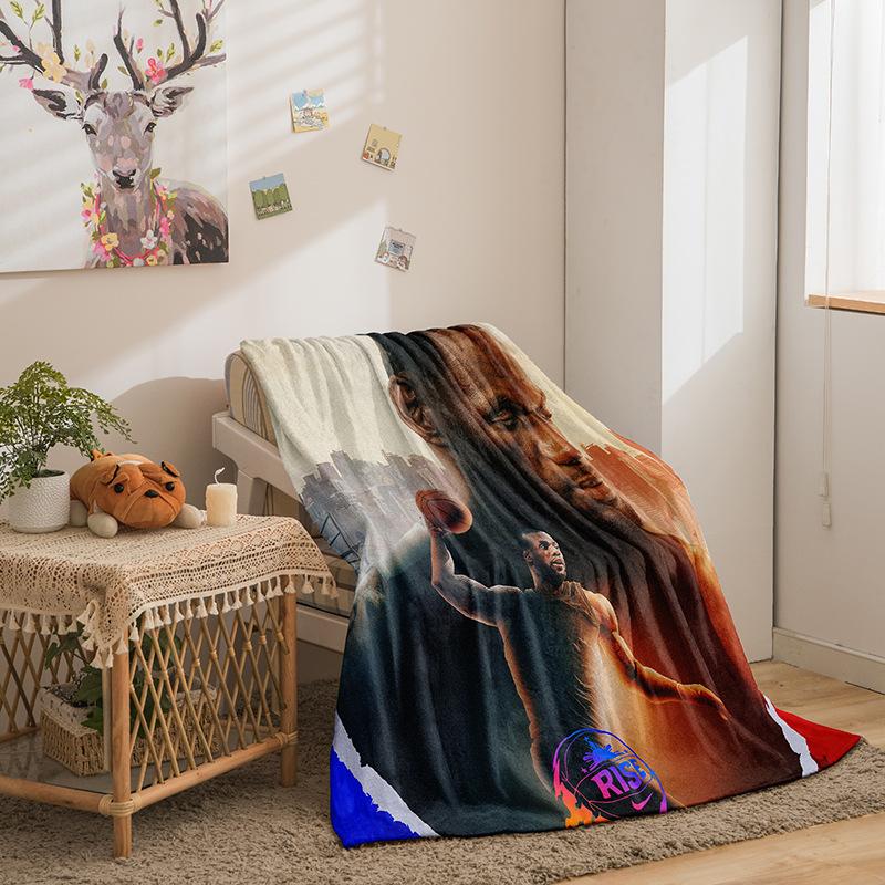 Basketball Star Series Flannel Blanket 3D Printed Sofa Blanket Thickened Blanket