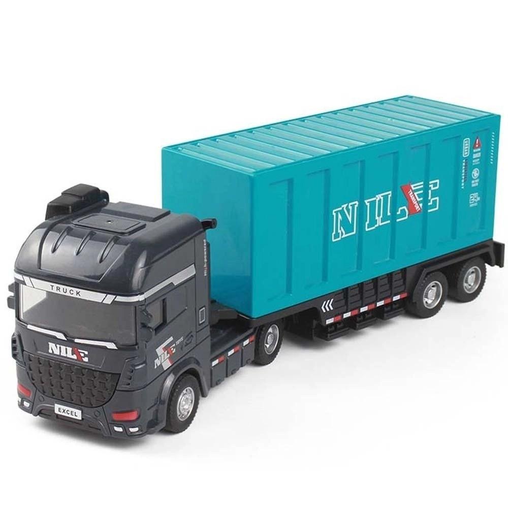Scale 1:64 Zinc Zinc Alloy Trailer Model Movable Joint Model Vehicles Mini Container Truck Hands-on Ability