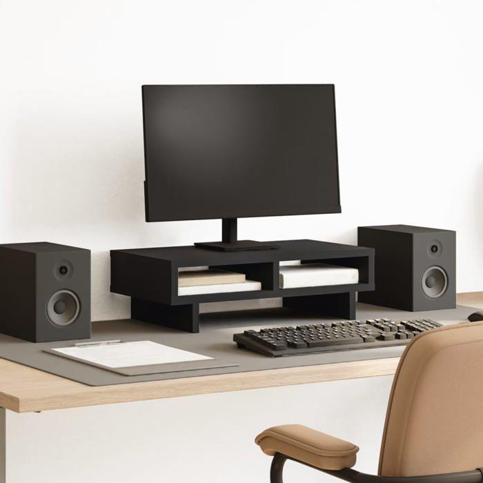 VidaXL Monitor Stand Black 50x27x15 Cm Engineered Wood, Monitor Riser for Desk, Monitor Shelf, Stand 854743