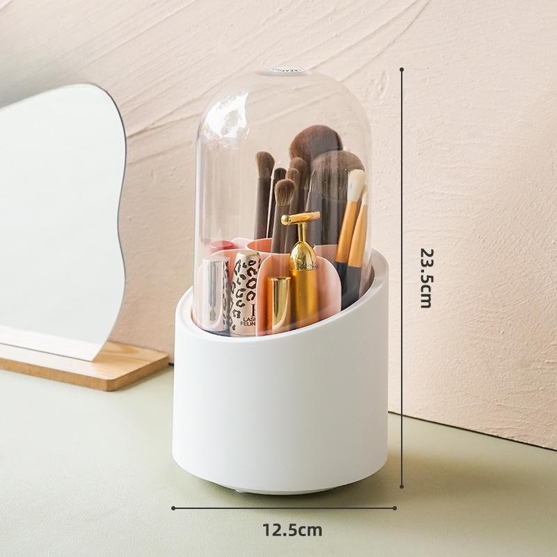 Makeup Brush Storage Bucket Dust-proof Transparent DesktopLipstick and Cosmetics Storage Box