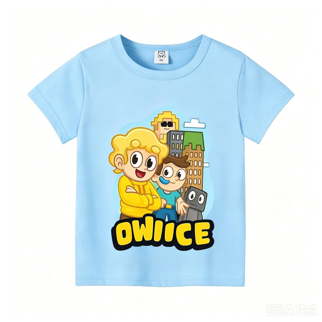 Wojans T-shirt s anime motivem, kulatý výstřih, dětské oblečení s krátkým rukávem, letní bavlněná trička, trička pro kluky a holky, dárek k narozeninám