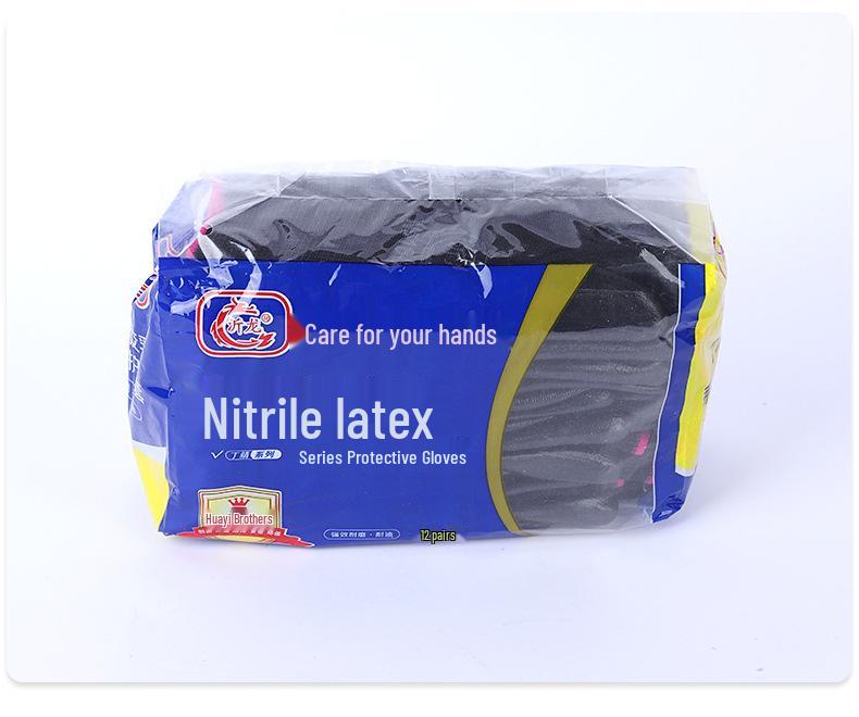 Free Shipping: 12 Pairs Anti-Slip Nitrile-Coated Work Gloves - Wear-Resistant and Durable for Construction.